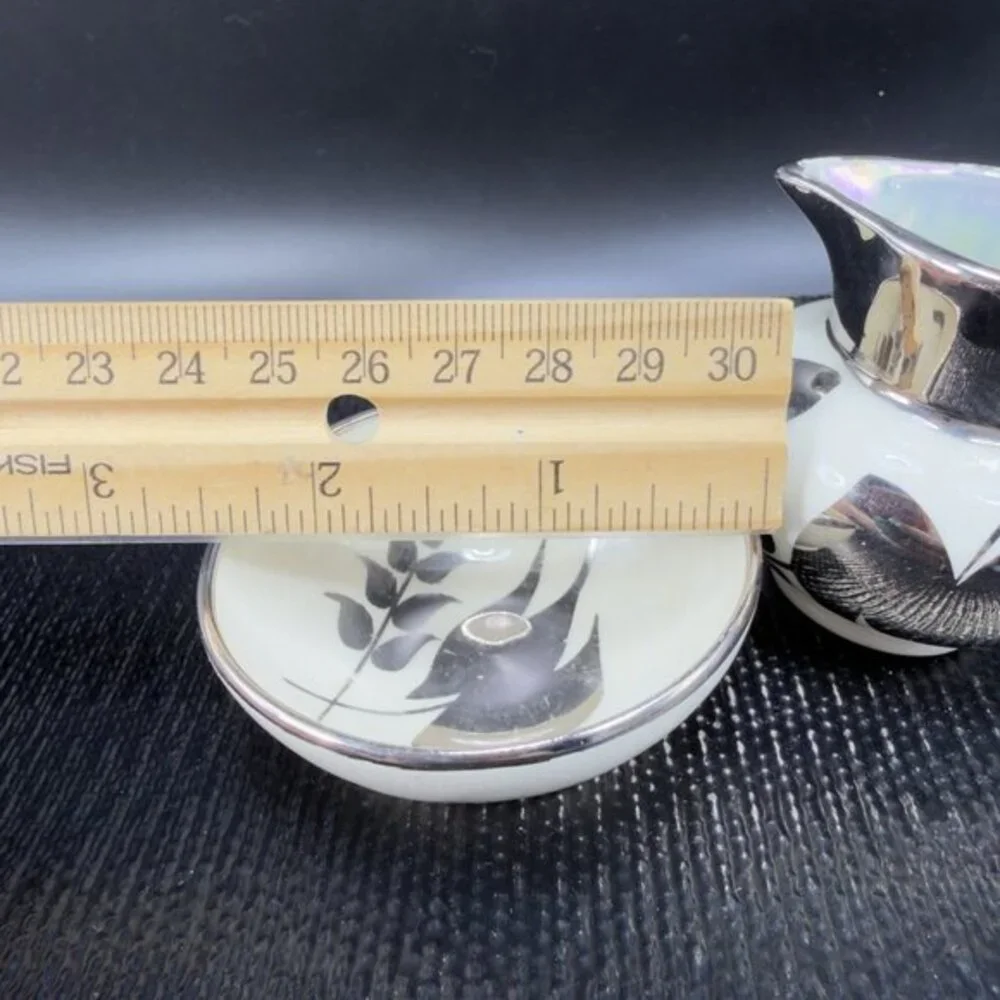 Lancaster Sandland Ware Small Cream Sugar Set China Hanley England Silver Luster